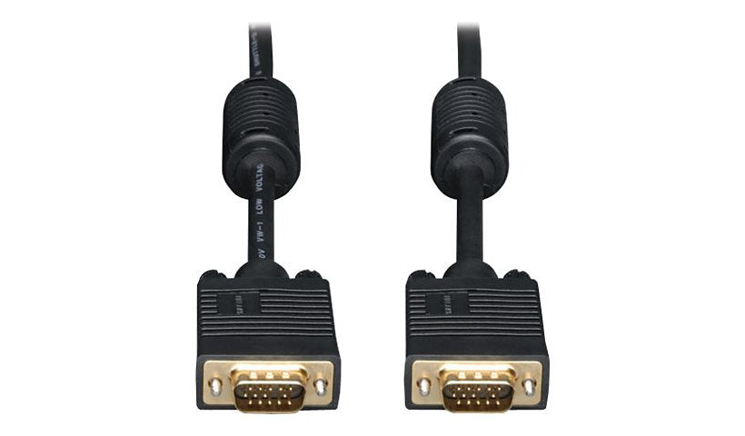 Tripp Lite High-Resolution VGA RGB Coax Monitor Cable, HD15 M/M, Gold, 25 ft