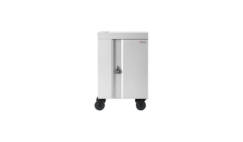 Bretford Cube Mini Pre-Wired USB-C Cart, 20 Devices, White, TVCM20USBC-AW