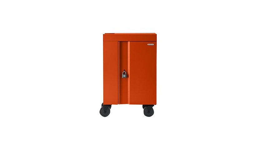 Bretford Cube Mini Pre-Wired USB-C Cart, 20 Devices, Tangerine, TVCM20USBC-TAG