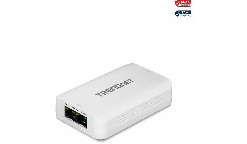 TRENDnet TPE-BE200 2-Port Gigabit PoE++ Extender, Adds 100m, Wall Mount