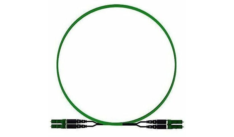Panduit Opti-Core 1m (3.28ft) LC Duplex Single Mode Zipcord Fiber Patch Cord, Plenum-Rated OFNP, Green, F92EPLCLCSCM001