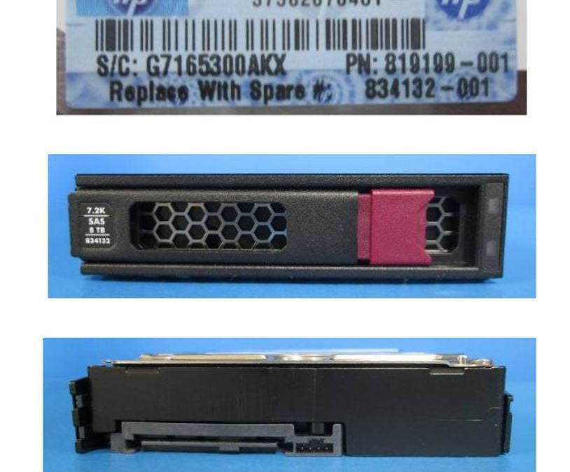 HPE 819205-002 8TB 7.2K RPM 3.5in LFF 12G SAS DS LP Midline HDD for Gen10
