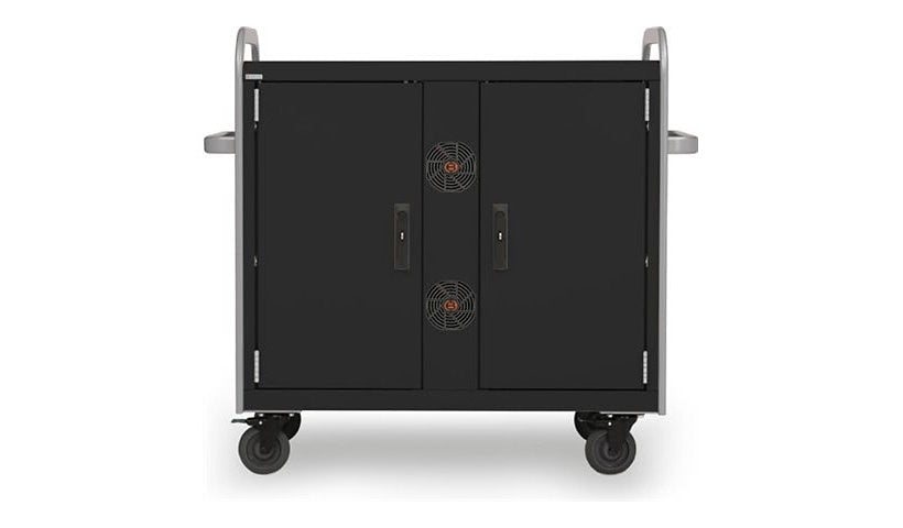 Bretford Link MDMLAP32USB Pre-Wired USB-C Network Cart, 32 Notebooks, Black