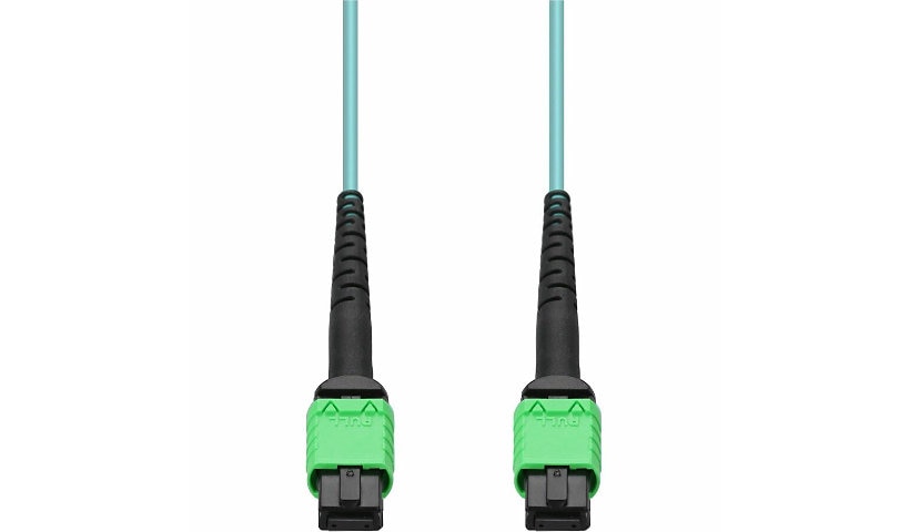 Proline PRO-AMPOAMPO-2M5OM4 2m (6.6ft) MPO/APC to MPO/APC 12 Fiber OM4 Multimode Patch Cable, 50/125, OFNR Riser, Aqua