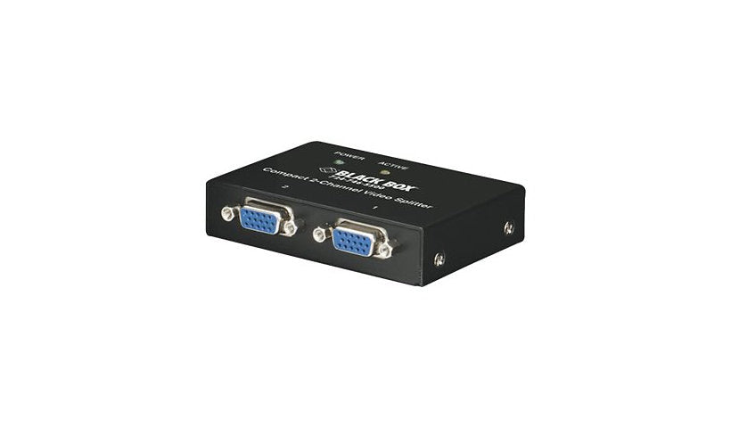 Black Box AC1056A-2 Compact VGA Video Splitter 2 Ports up to 210 ft 1 Year