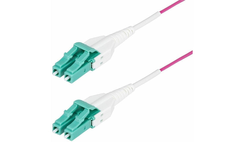StarTech.com OM4RLCLC15M 15m (49.2ft) LC/UPC to LC/UPC OM4 Multimode Duplex Fiber Patch Cable, 50/125, 100G, OFNR Riser, Erika Violet