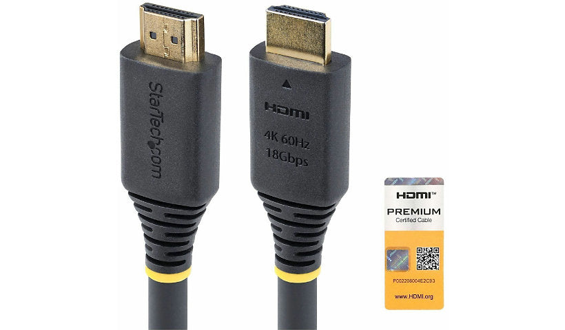 StarTech.com HDMI2-CABLE-4K60-7M Certified High Speed HDMI 2.0 Cable 22.9 ft UHD
