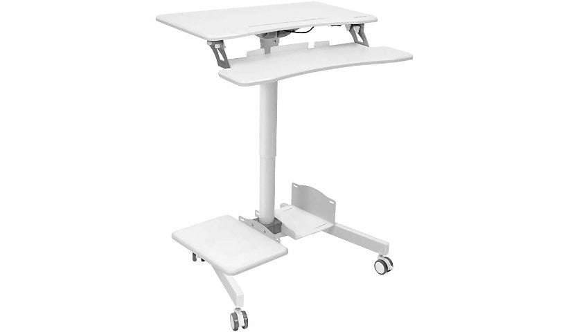 Mount-It! Rolling Sit-Stand Computer Desk, White, MI-7979W