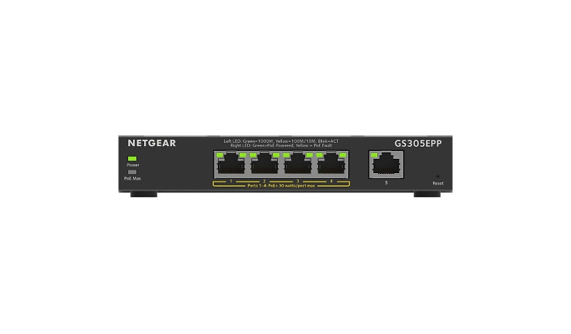 Netgear GS305EPP 5-Port Gigabit PoE+ Plus Switch, 120W, Fanless