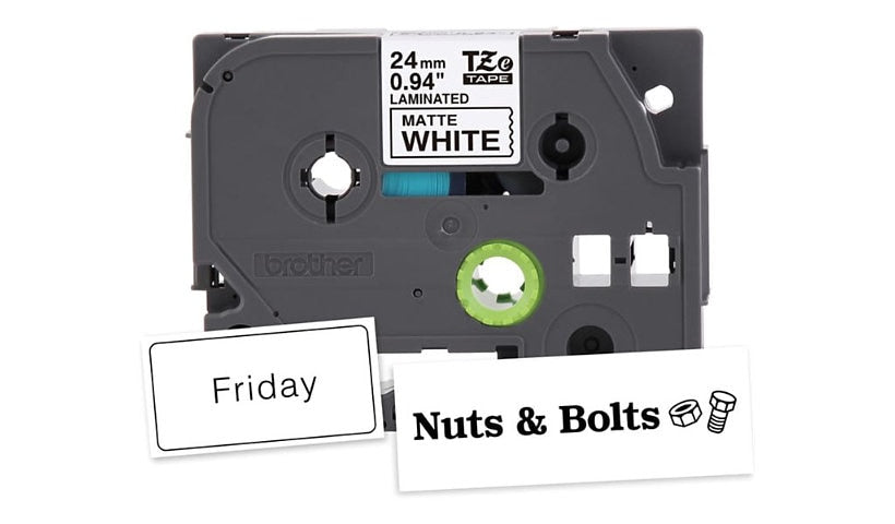 Brother TZe-M251 Laminated Label Tape, 24mm, Black on White, TZEM251G