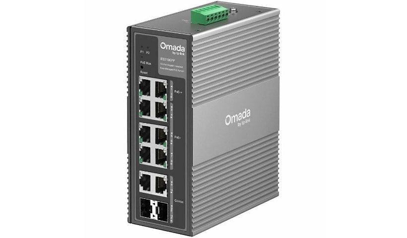 TP-Link Omada IES210GPP 10-Port Industrial Gigabit PoE Switch, 240W, DIN