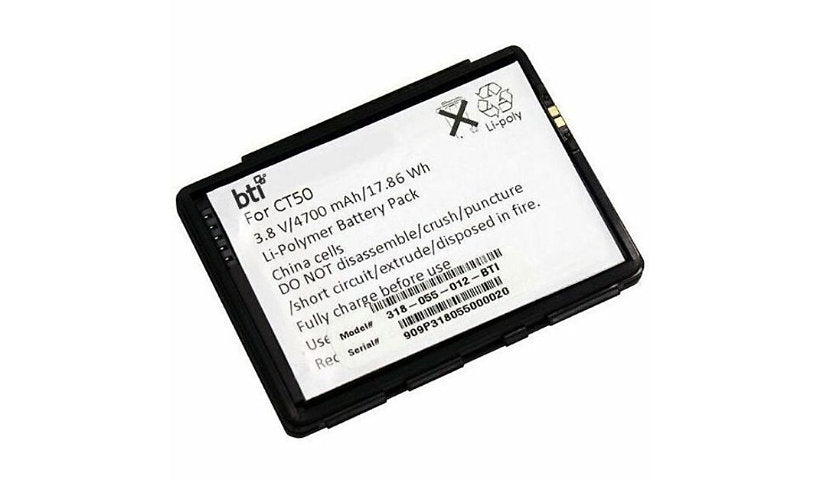 BTI 3.8V 4700mAh Battery for Honeywell CT50/CT60, 318-055-012-BTI