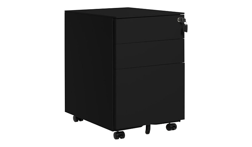 VARI Essential Mobile 3-Drawer File Cabinet, Black, 402624