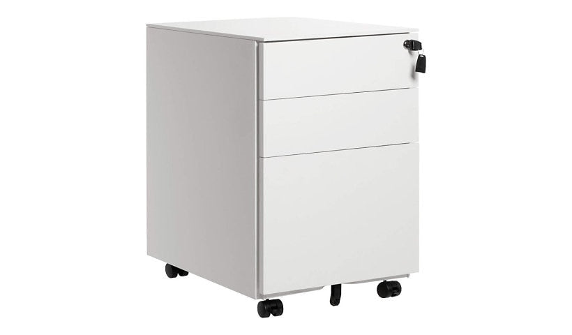 VARI Essential Mobile 3-Drawer File Cabinet, White, 402623