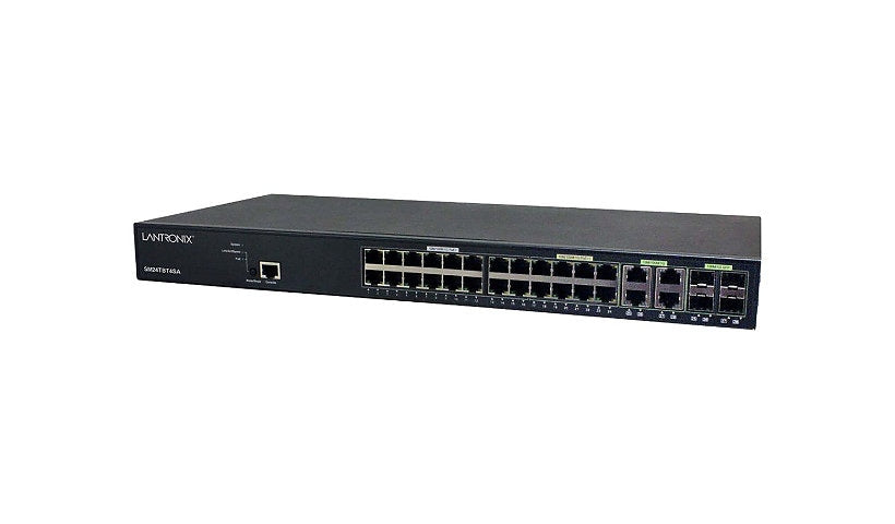Lantronix SM24TBT4SA 24-Port Gigabit PoE++ Managed Switch, 4x SFP, 740W