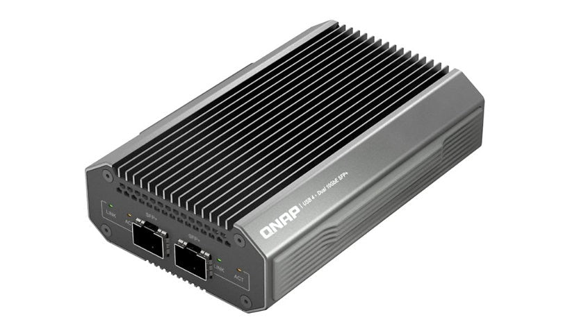 QNAP QNA-UC10G2SF USB4/Thunderbolt 4 to Dual 10GbE SFP+ Adapter, 2 Optics