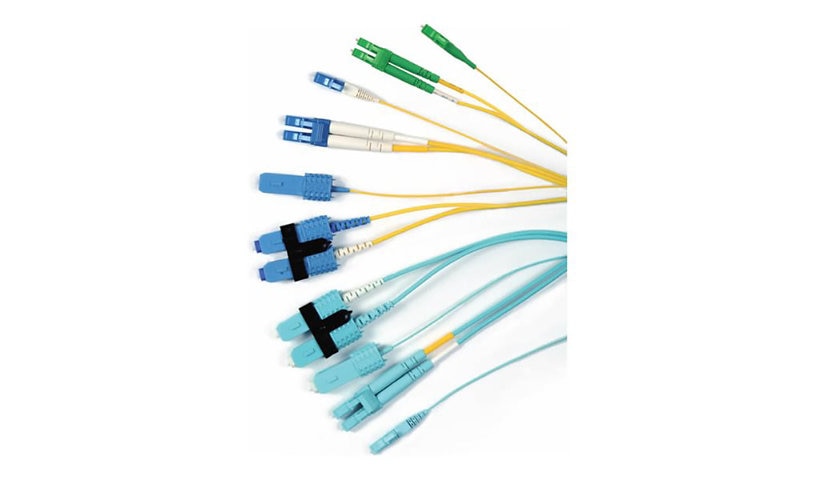 Siemon FJ2-LCLC5V-25AP 25m (82ft) LC to LC OM4 Multimode Duplex Fiber Jumper, 50/125, OFNP Plenum, Aqua