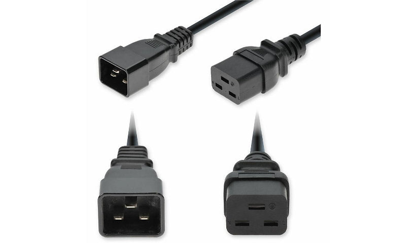 Proline PRO-C202C19C14G4FBK C20 to C19 Power Extension Cord 4 ft 15A 250V 14 AWG