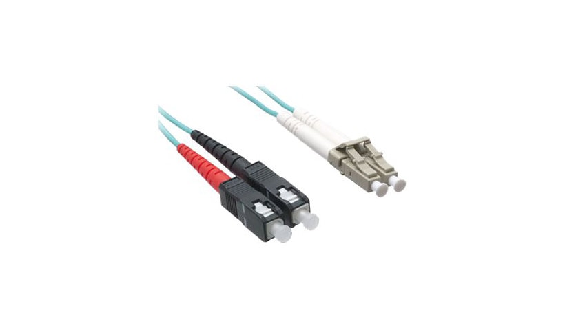 Axiom AXG92741 1m (3.3ft) LC to SC OM3 Multimode Duplex Fiber Optic Cable, 50/125, TAA, Aqua