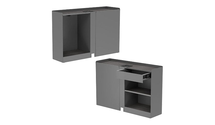 VARI Standing Desk Cubby Set, Left + Right, Slate, 403115