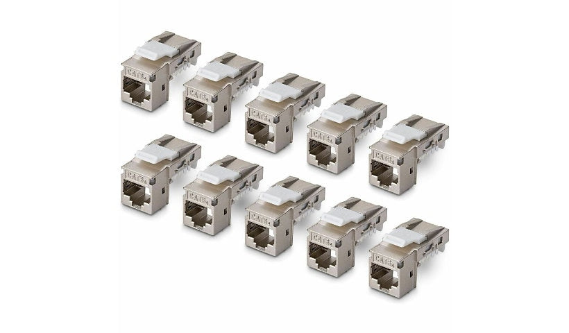 StarTech.com C6AKEYTLSTP9010PK Shielded Cat6a Keystone Jack 10-Pack RJ45 3 Year