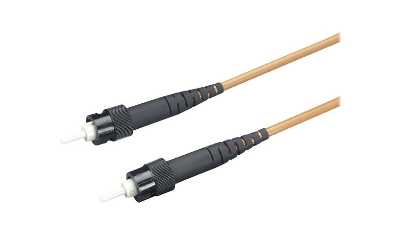 Black Box EFN062-C-1.35 16.2in (0.41m) ST to ST OM1 Multimode Simplex Fiber Patch Cable, 62.5/125, OFNR Riser, TAA, Orange