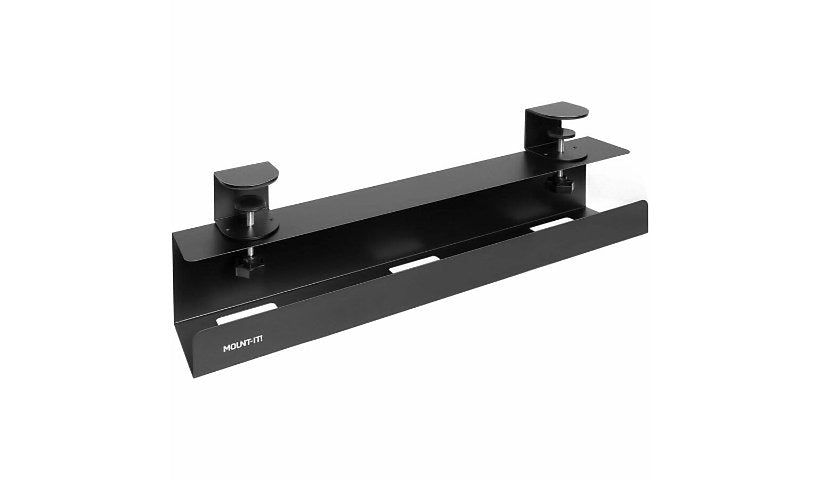 Mount-It! MI-7286BLK Clamp-On Under-Desk Cable Management Tray Lifetime Warranty