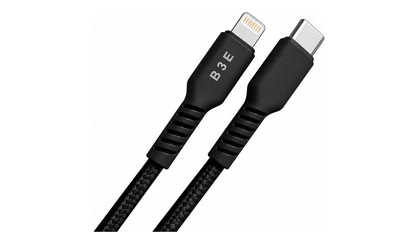 B3E USB-C to Lightning Cable, MFi Certified, Braided, 3 ft