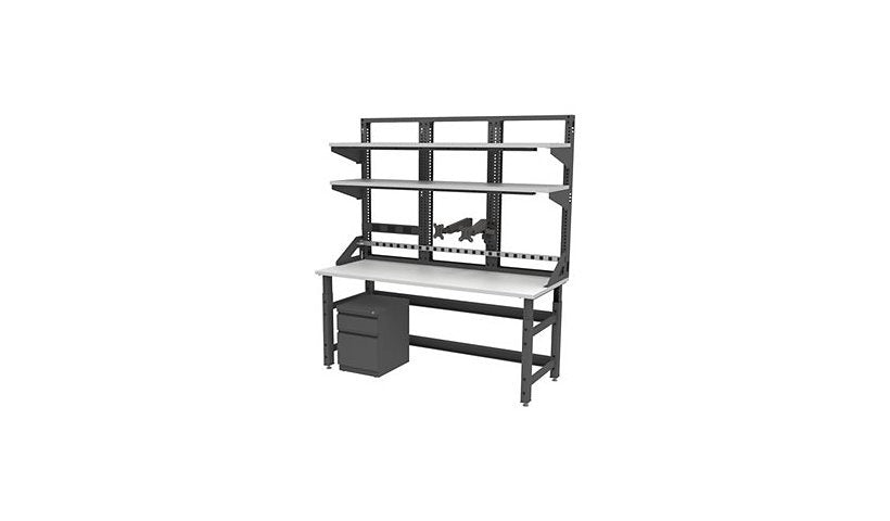 Safco TechWorks Typical 8 Dual-Monitor ESD Workstation, TWTYP8