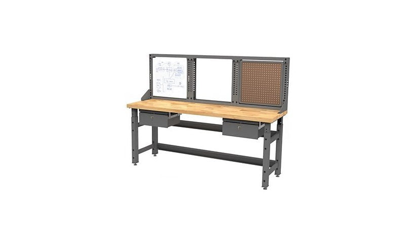 Safco TechWorks Typical 3 Rectangular Workstation, TWTYP3