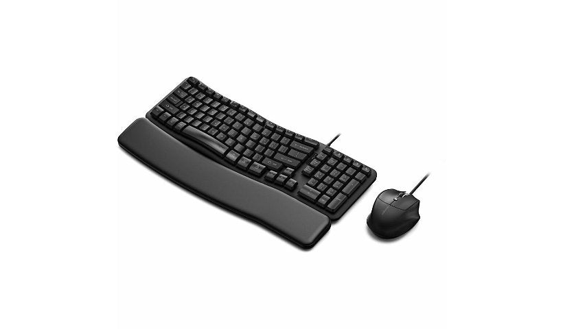 Kensington Pro Fit Ergo KM620-W Wired Keyboard and Mouse Set K72509NA 3 Year