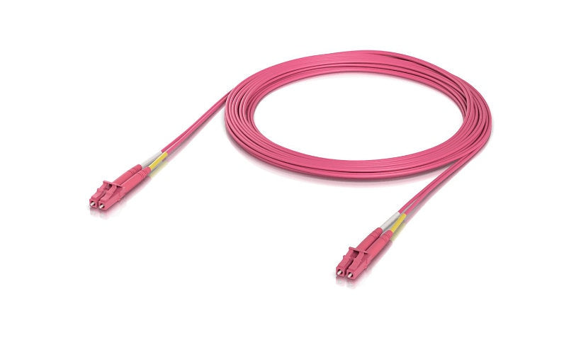 Ubiquiti UniFi UACC-OFC-M2-LULU-5M 5m (16.4ft) LC/UPC to LC/UPC OM4 Multimode Duplex Fiber Patch Cable, LSZH, Rose