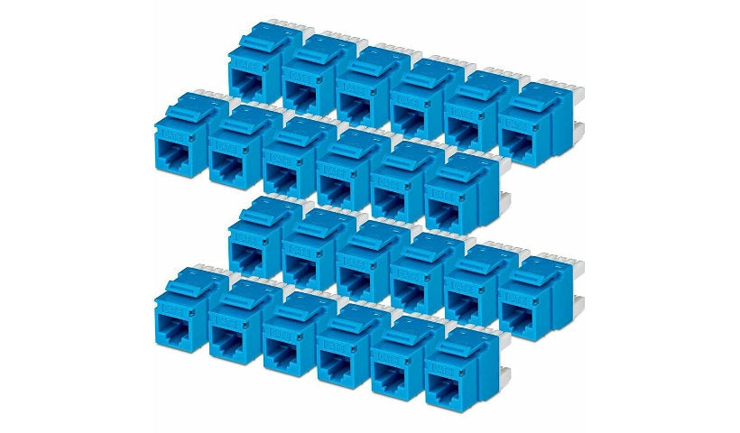 StarTech.com C6KEY110180BL24PK Cat6 UTP Keystone Jack 24 Pack RJ45 PoE 3 Year