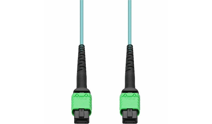 Proline PRO-AMPOAMPO-7M5OM4LZ 7m (23ft) MPO/APC to MPO/APC 12 Fiber OM4 Multimode Patch Cable, 50/125, Type-B, LSZH, Aqua