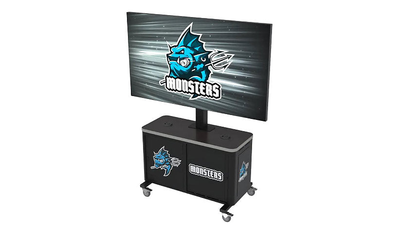 Spectrum Console Gaming Hub 2.0, Mobile Cart, TV + 3 Consoles, Black