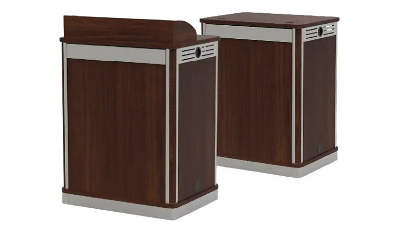 Spectrum Media Manager Compact Lectern, Pewter/Steel Mesh