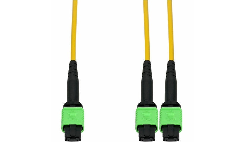 Proline Mellanox MFP7E40-N005 Compatible 5m (16.4ft) MPO-8/APC to 2x MPO/APC OS2 Single Mode (SMF) 8-Fiber Breakout Patch Cable, 9/125 µm, LSZH, Yellow, MFP7E40-N005-PRO