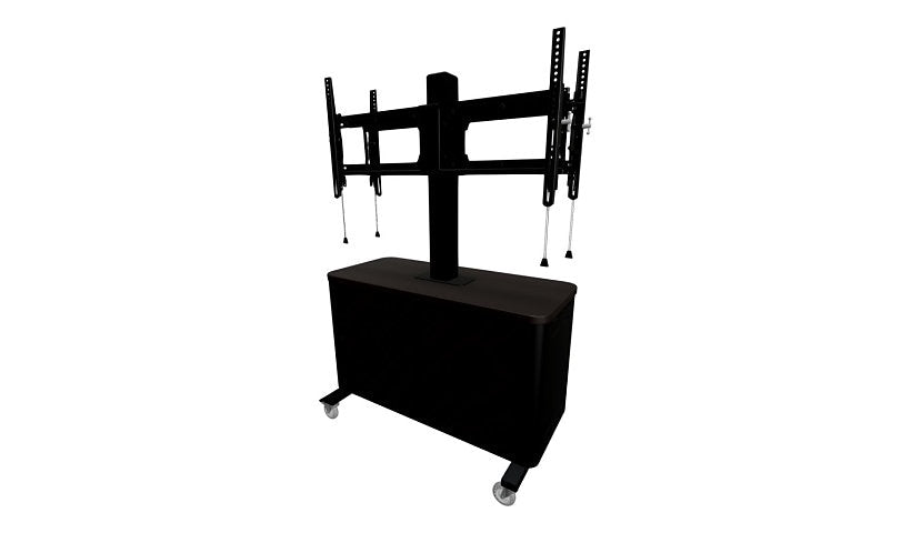 Spectrum Console Gaming Hub Duo Cart, TV + 2 Consoles, Black