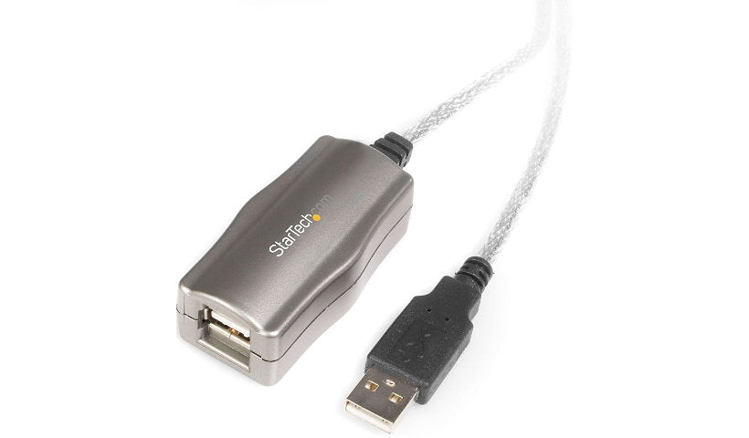 StarTech.com USB 2.0 Active Extension Cable, USB-A M/F, Bus Powered, 15 ft
