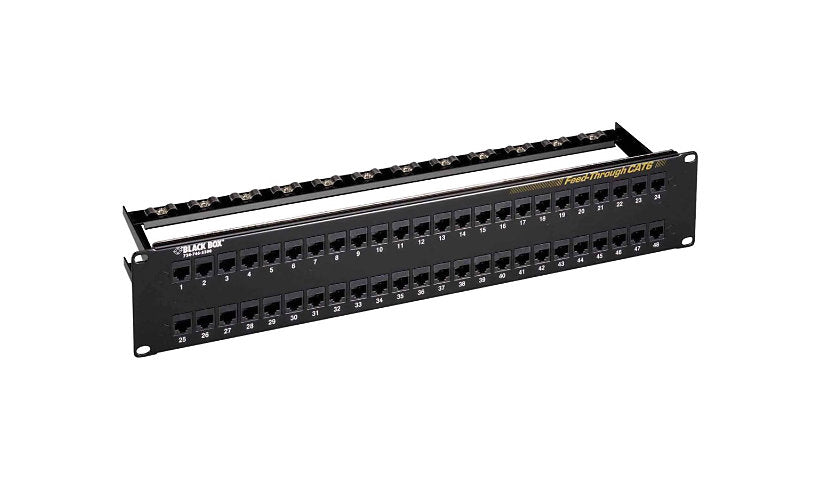 Black Box JPM820A Cat6 48-Port Feed-Through Patch Panel 2U Lifetime Warranty