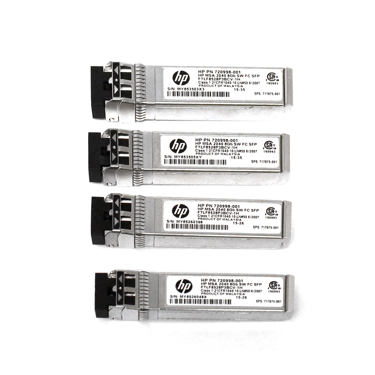 HPE MSA 720998-001 8Gb Short Wave FC SFP+ Transceiver 4-Pack for MSA 2040