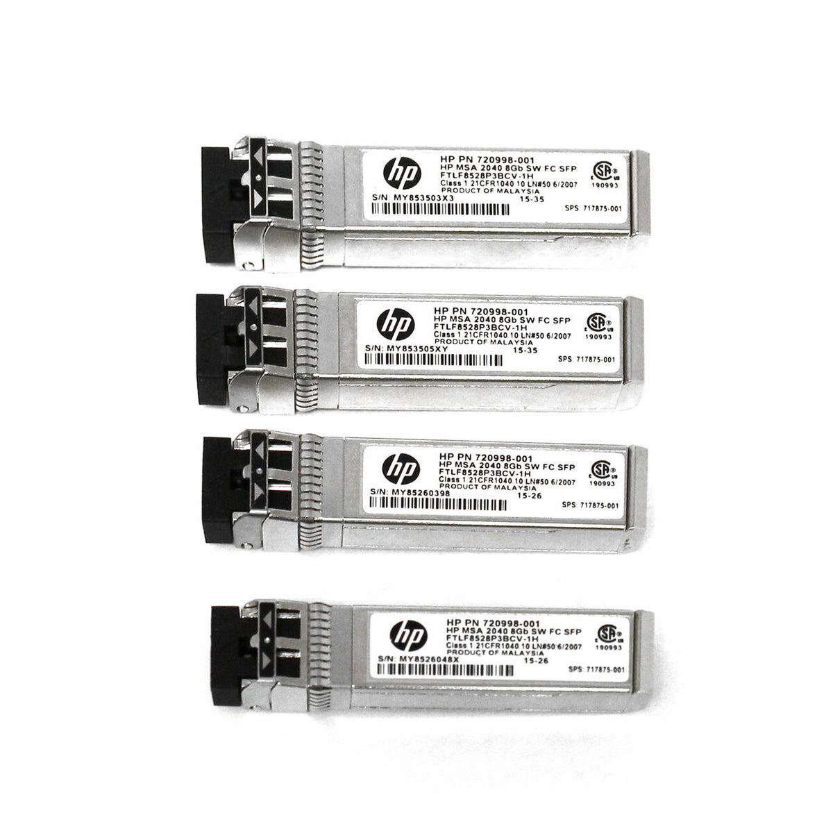 HPE MSA FTLF8528P3BCV-1H 8Gb Short Wave FC SFP+ Transceiver 4-Pack for MSA 2040
