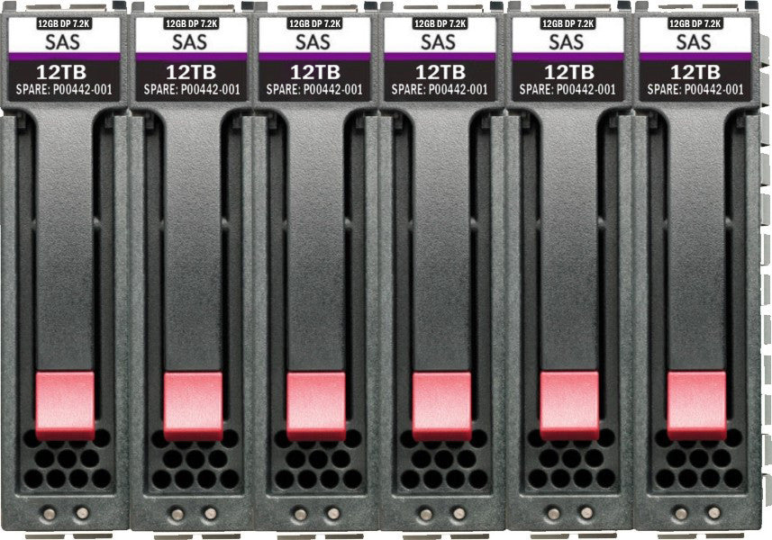 HPE R0P92A 72TB (6x 12TB Q2R42A) 7.2K RPM 3.5in LFF 12G SAS HDD Bundle for MSA