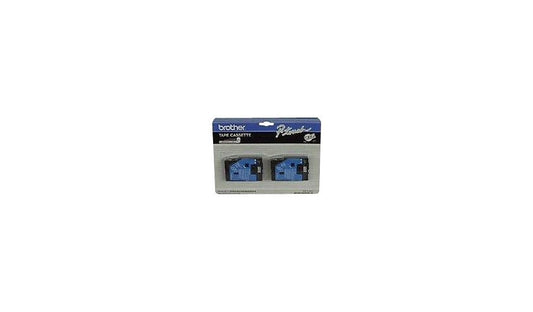 Brother TC-20 Laminated Label Tape, 12mm x 7.7m, Black on White, 2-Pack