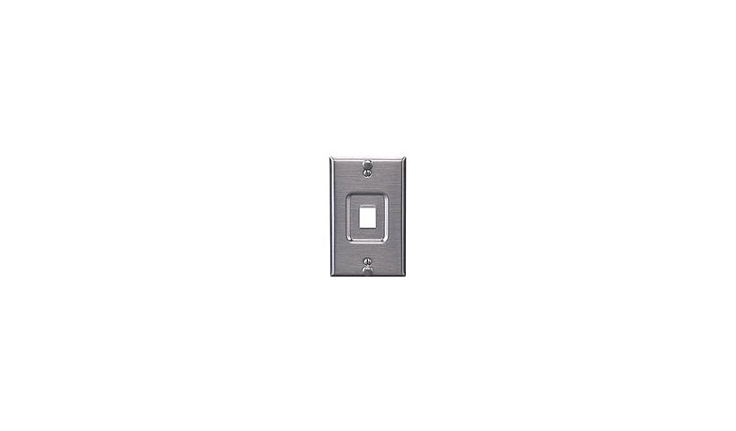Leviton 4108W-1SP QuickPort Stainless Steel Wall Phone Plate 1 Port