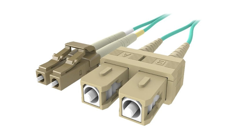 Belkin F2F402L7-05M-G 5m (16.4ft) LC to SC 10Gb OM3 Multimode Duplex Fiber Patch Cable, 50/125, Aqua