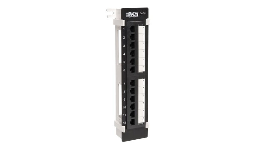 Tripp Lite N250-012 12-Port Cat6 Wall-Mount Vertical Patch Panel 110 Punch-Down