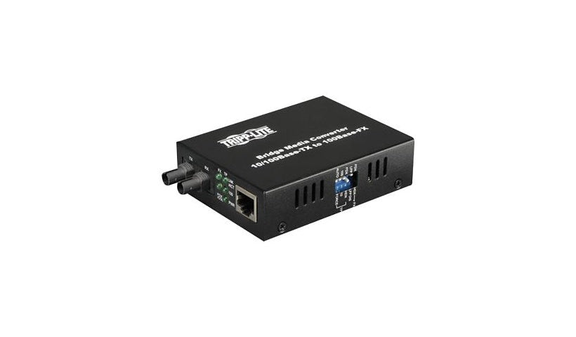 Eaton Tripp Lite 10/100BaseT to 100BaseFX ST Multimode Media Converter, 1310nm, 2km, N784-001-ST