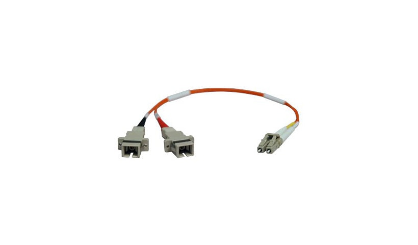Eaton Tripp Lite 0.3m (1ft) LC Male to SC Female Multimode Duplex Fiber Adapter Cable, 62.5/125, Orange, N458-001-62