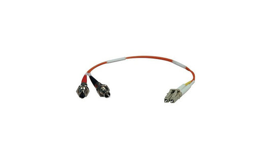 Eaton Tripp Lite 0.3m (1ft) LC Male to ST Female Multimode Duplex Fiber Adapter Cable, 62.5/125, Orange, N457-001-62